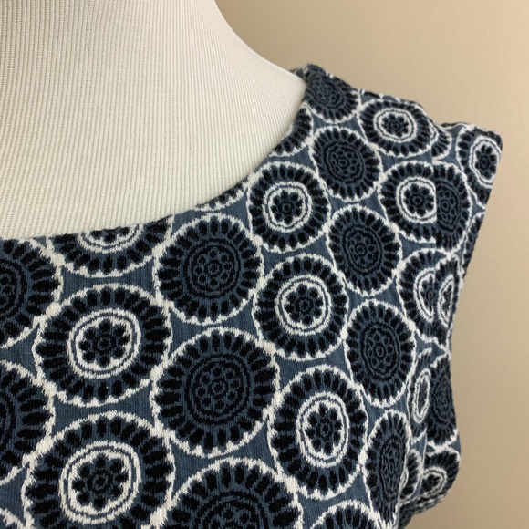 Loft knit quilted cap sleeve dress blue 14 - Picture 4 of 8